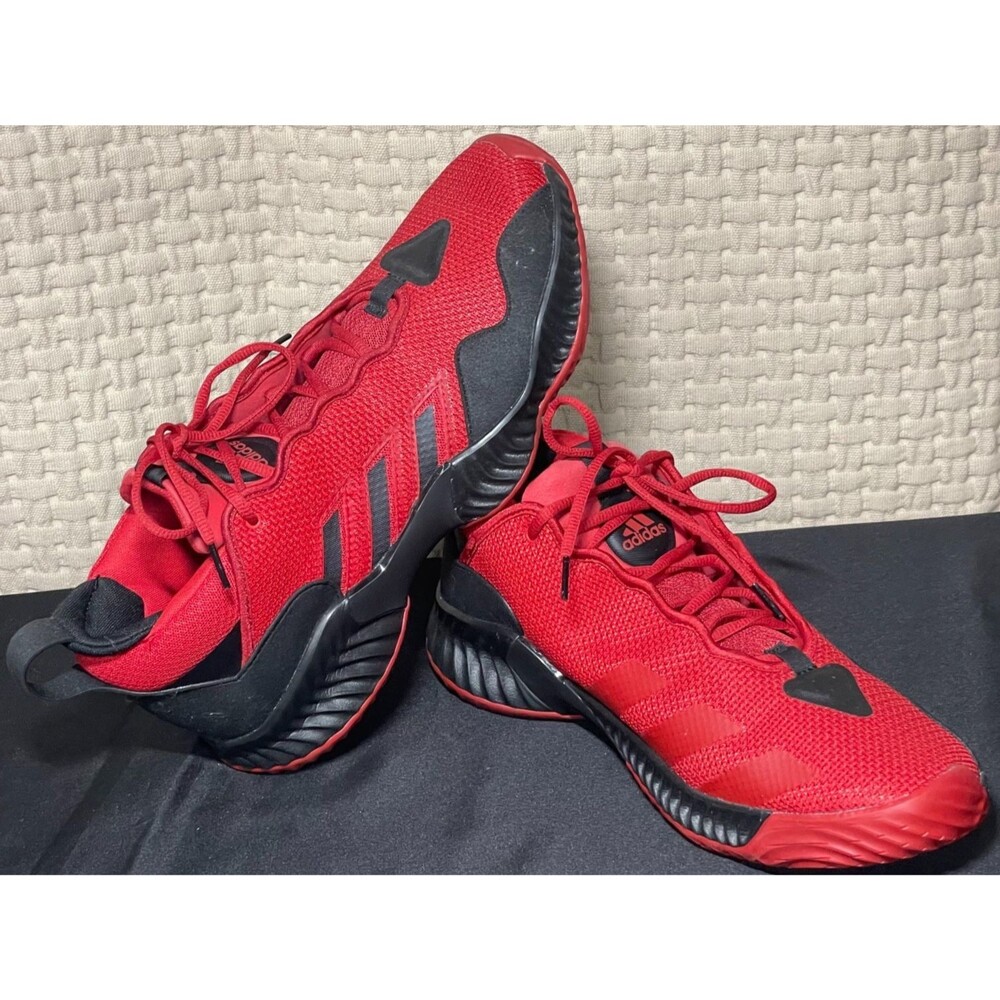 Size 12 - Adidas Court Vision 3 Low Red Black Men's Sports Basketball Shoes